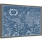 Blueprint World Map by Willem Blaeu 23-in. W x 16-in. H. Canvas Wall Art Print Framed in Grey